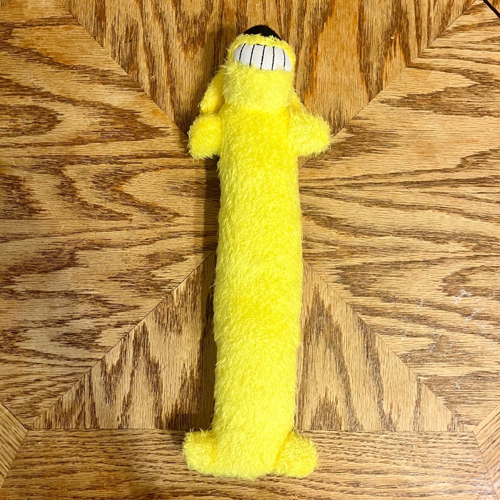Yellow Loofa Multipet Squeaky Dog Toy